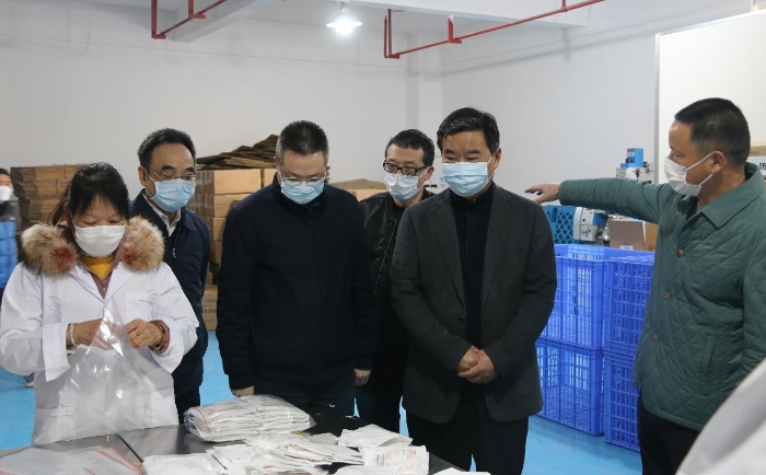 圖為何報(bào)翔副省長（右二）進(jìn)行現(xiàn)場調(diào)研。