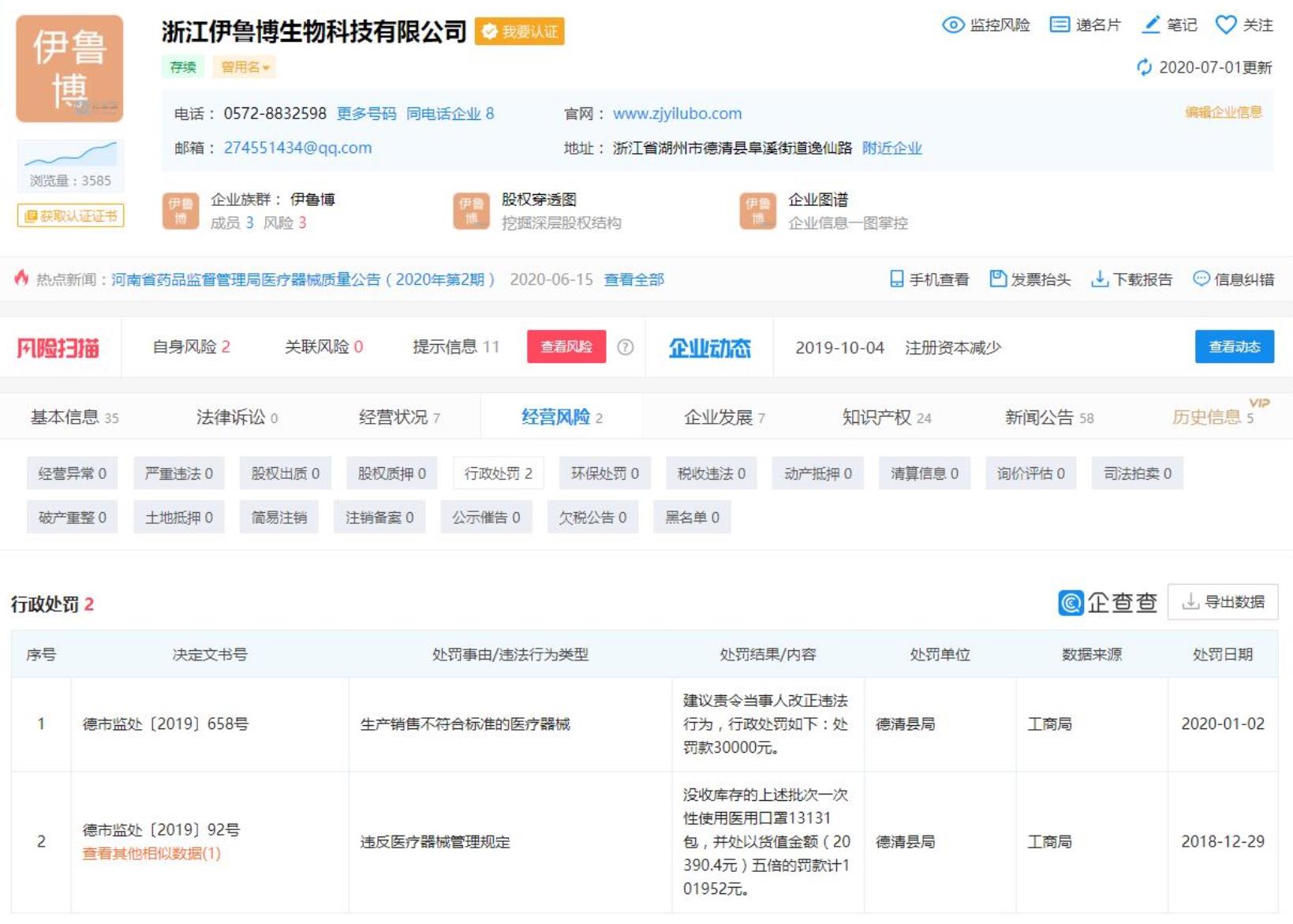 企查查頁面