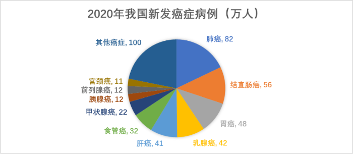圖1 2020年我國(guó)新發(fā)癌癥病例