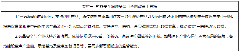 專(zhuān)欄三  藥品安全治理多部門(mén)協(xié)同政策工具箱