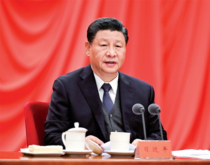 2022年1月18日，中共中央總書記、國(guó)家主席、中央軍委主席習(xí)近平在中國(guó)共產(chǎn)黨第十九屆中央紀(jì)律檢查委員會(huì)第六次全體會(huì)議上發(fā)表重要講話。新華社記者 李學(xué)仁/攝